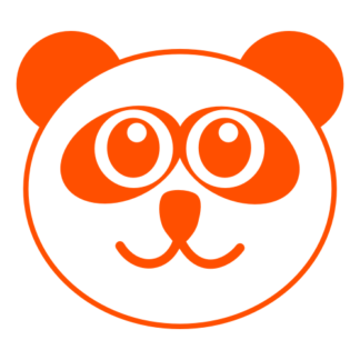 Smiling Panda Decal (Orange)